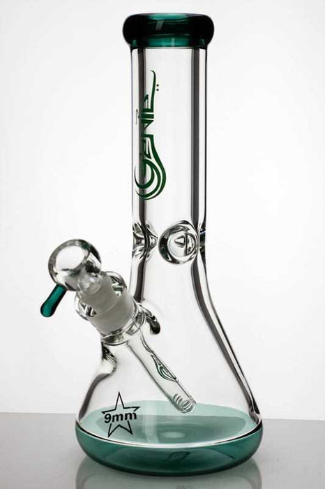 12 inches classic beaker colored bottom thick glass bong-Teal - One Wholesale