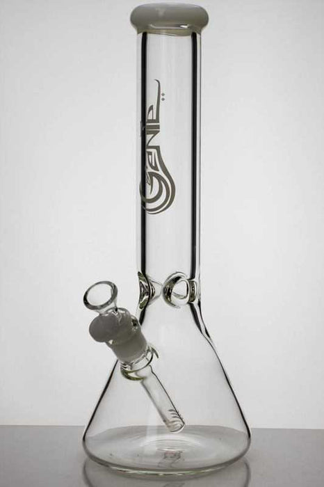 14 inches genie classic beaker glass water bong-White - One Wholesale