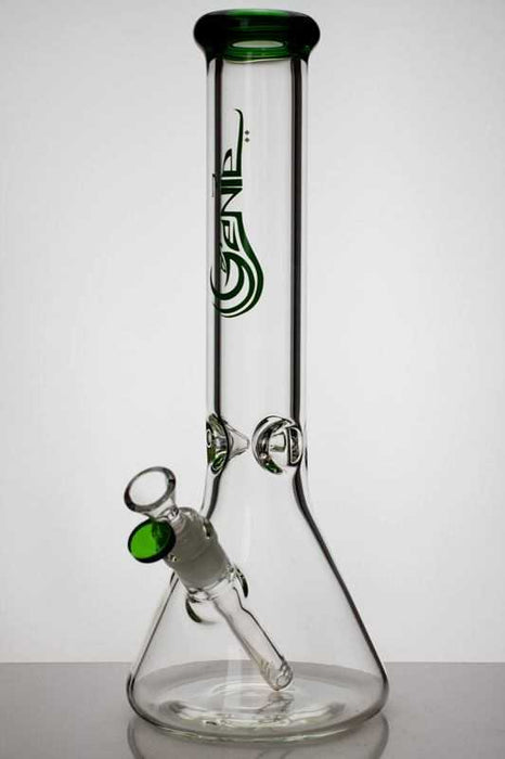 14 inches genie classic beaker glass water bong-Green - One Wholesale