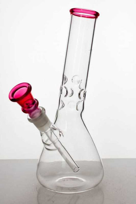 8" 9-pinch ice catcher glass water bong-Red - One Wholesale