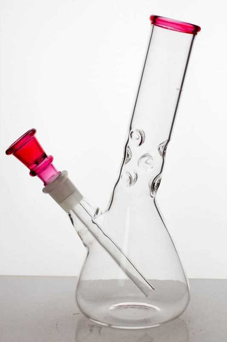 8" 9-pinch ice catcher glass water bong- - One Wholesale