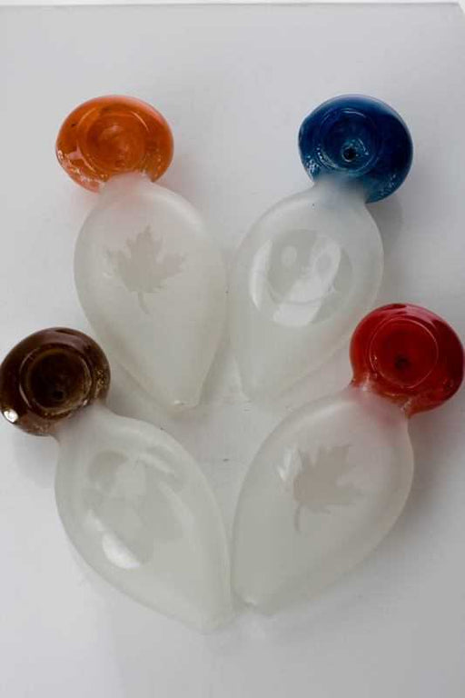 Sandblasted round shape glass hand pipe Glass Pipe ONE