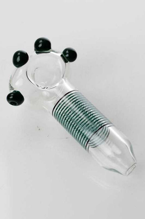 Heady 4 beads soft glass hand pipe- - One Wholesale