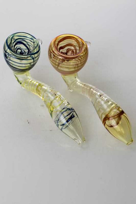 Sherlock shape Changing colors glass hand pipe- - One Wholesale