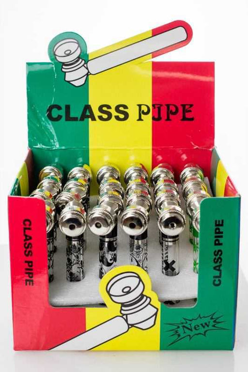 Glass tube pipe with metal screen Glass Pipe ONE