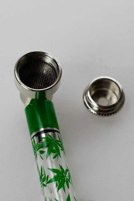 Glass tube pipe with metal screen- - One Wholesale