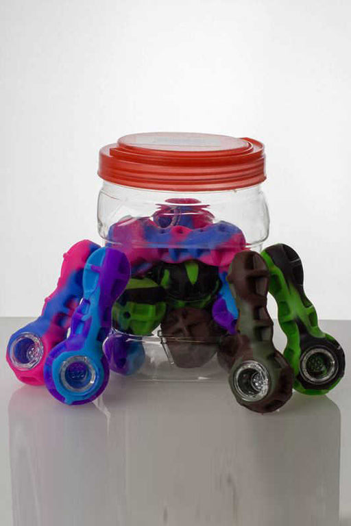 Silicone hand pipe with multi hole glass bowl Silicone Pipe ONE