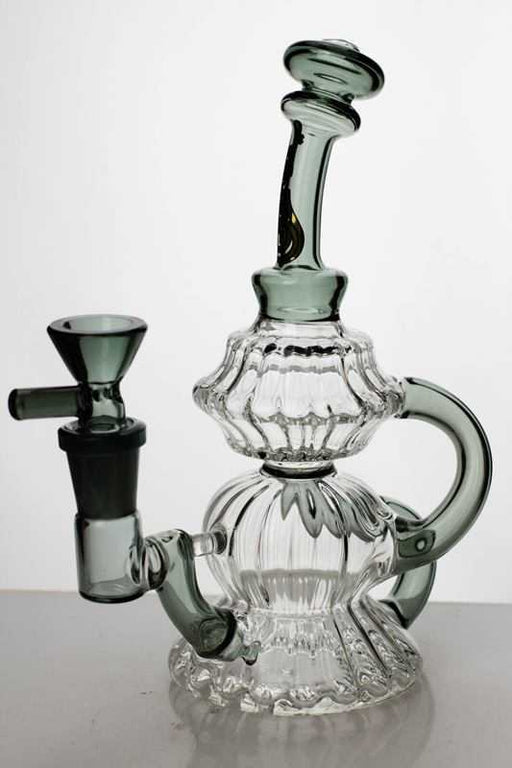 7 in. genie arabian pot shape recycled bubbler-Black - One Wholesale