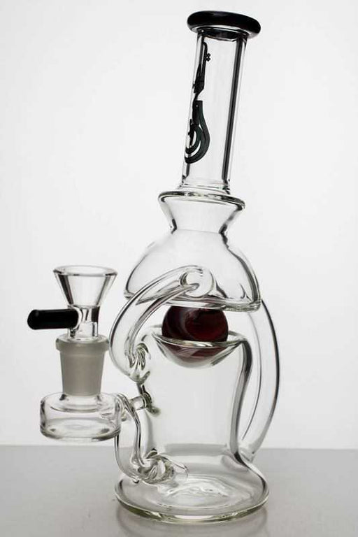 9" genie marble inserted and recycled bubbler Glass Bong ONE Black