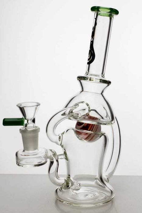 9" genie marble inserted and recycled bubbler-Green - One Wholesale