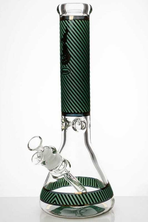 14 in. mosaic pattern heavy glass beaker bong Glass Bong ONE Green
