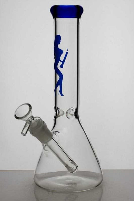 10 inches Volcano beaker glass water bong-Blue - One Wholesale