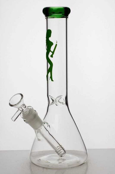 10 inches Volcano beaker glass water bong-Green - One Wholesale