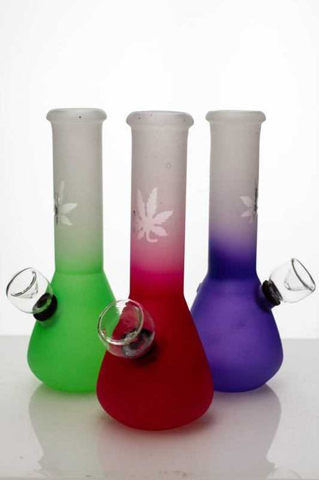 6" two tone color glass water bong-3521 - One Wholesale