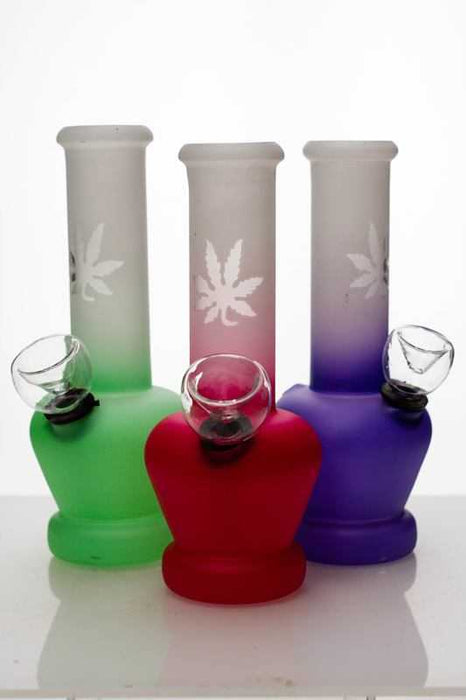 6" two tone color glass water bong-3522 - One Wholesale