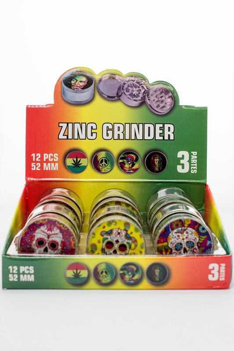 Zinc 3 parts grinder-Skull - One Wholesale