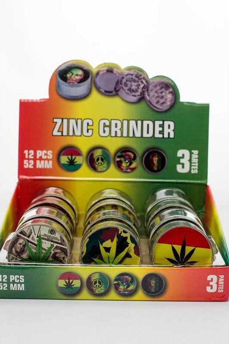 Zinc 3 parts grinder-Leaf - One Wholesale