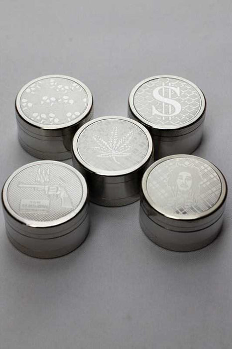 Engraved 3 parts small metal grinder- - One Wholesale