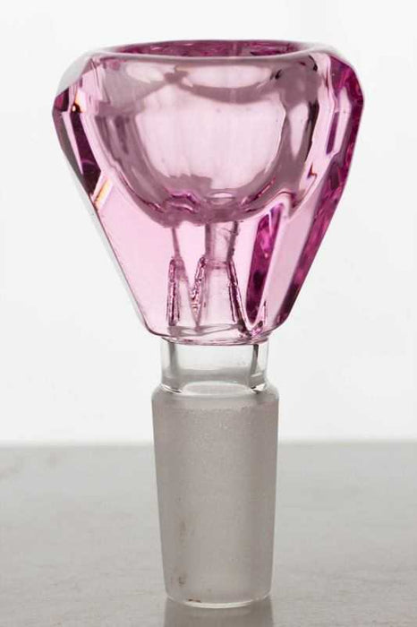 Diamond cutting shape glass bowl-Pink - One Wholesale