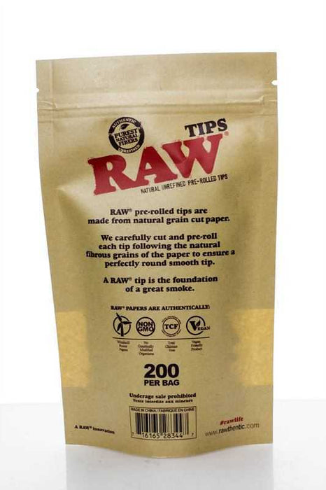 Raw Rolling paper pre-rolled filter tips 200- - One Wholesale