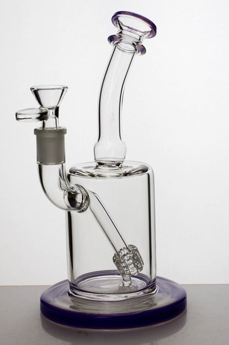 8" fixed barrel stem diffuser water bubbler-Purple-3592 - One Wholesale