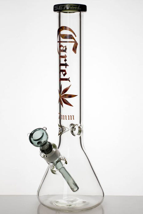 14 inches cartel heavy glass beaker water bong-T-black-3597 - One Wholesale