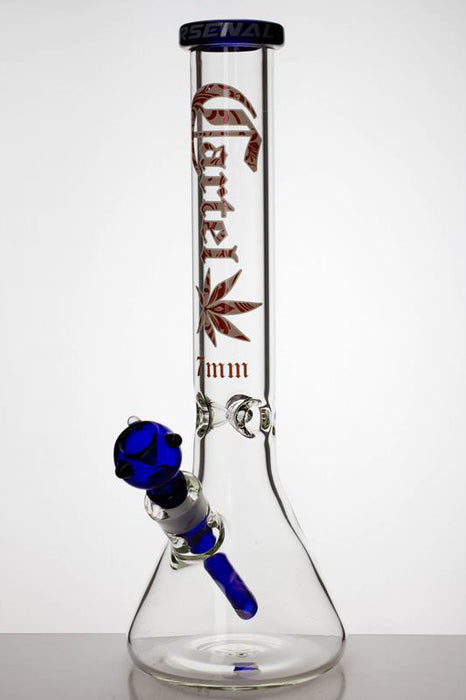 14 inches cartel heavy glass beaker water bong-Blue-3598 - One Wholesale