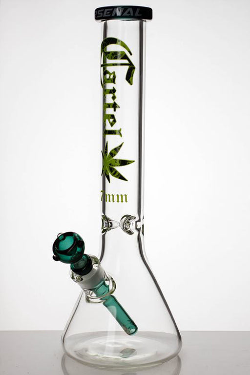 14 inches cartel heavy glass beaker water bong-Teal-3600 - One Wholesale