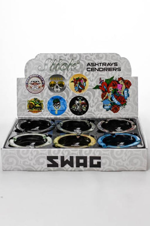 Round swag design glass ashtray Glass Ashtray ONE