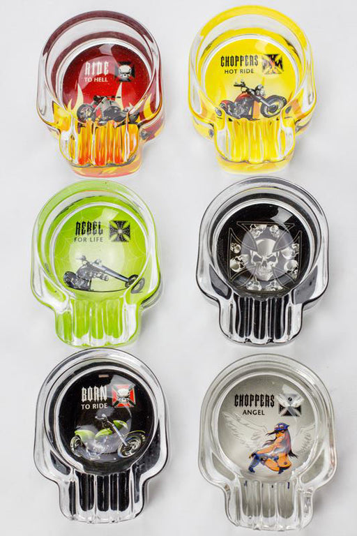 Round chopper design glass ashtray- - One Wholesale