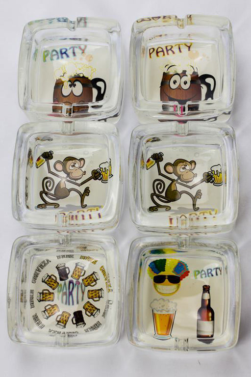 Square party design glass ashtray Glass Ashtray ONE