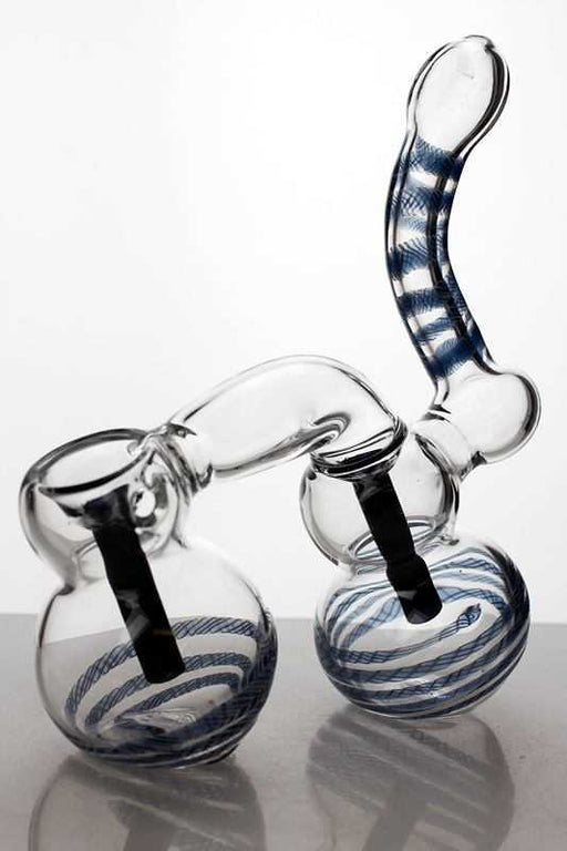 Double chamber bubbler-Blue-3647 - One Wholesale