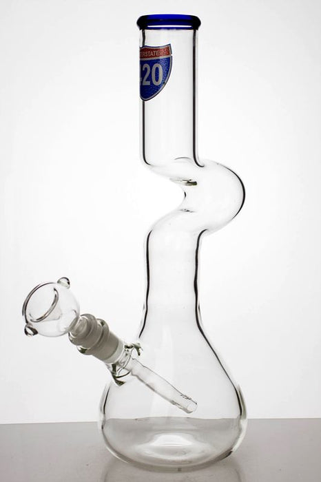 12 inches kink zong glass pipe-Blue-3683 - One Wholesale