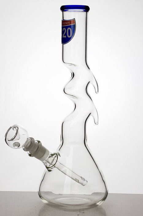 12 inches kink zong water pipe-Blue-3685 - One Wholesale