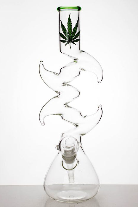 14" kink zong glass water pipe- - One Wholesale