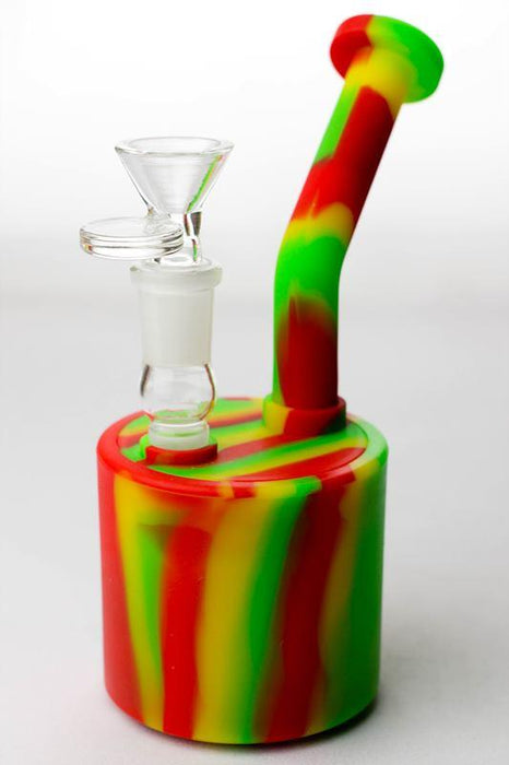 7" Detachable silicone bubbler Silicone Bong ONE Rasta