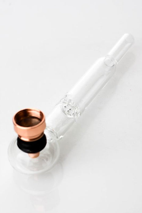 5.5" Glass tube pipe TP006  with metal screen Box of 24- - One Wholesale