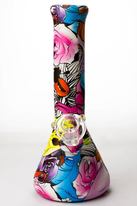 12" graphic design printed silicone classic water bong- - One Wholesale
