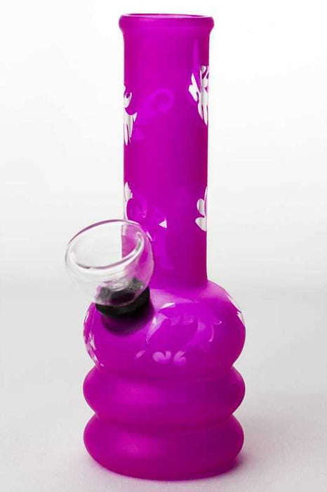 6" pink glass water bong- - One Wholesale