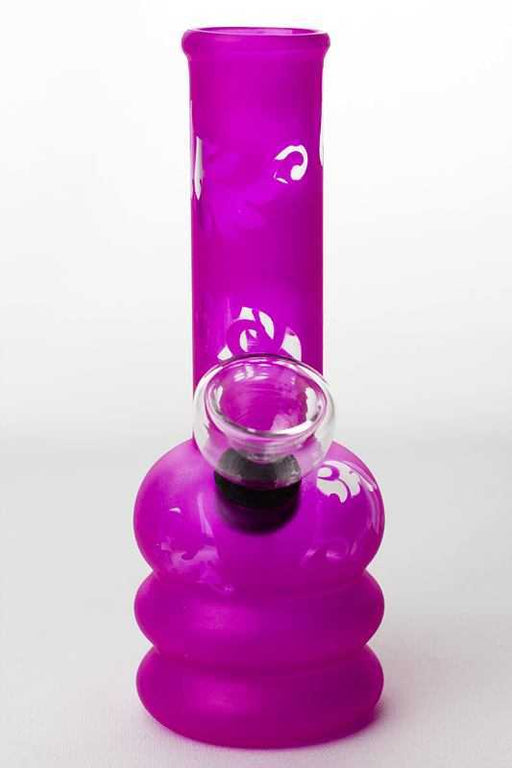 6" pink glass water bong- - One Wholesale