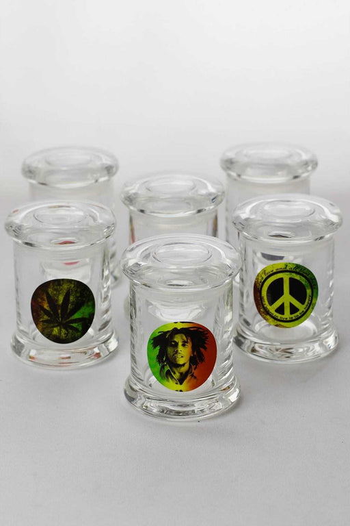 6 Glass stash 3 oz. Jars with silicone seal Storage ONE