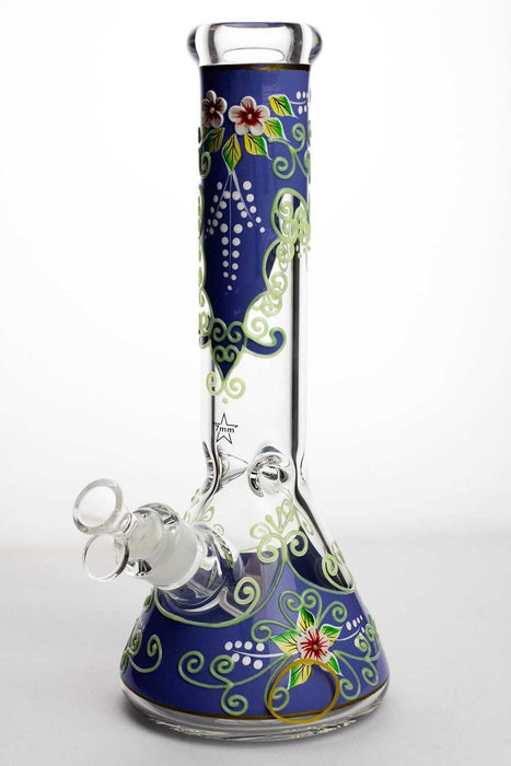 13" Luminous heavy glass flower artwork beaker bong-Purple-3799 - One Wholesale