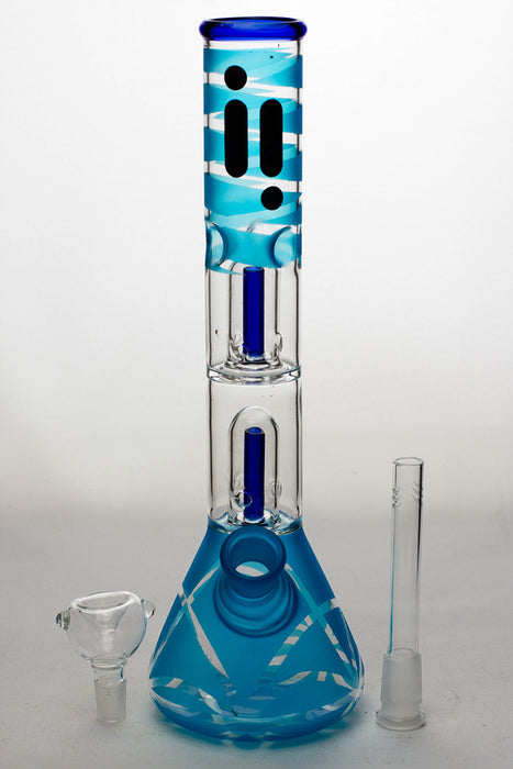 12" infyniti double shower head beaker Bong- - One Wholesale