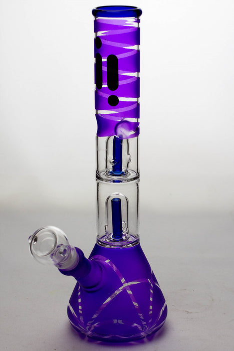 12" infyniti double shower head beaker Bong-Purple-3807 - One Wholesale