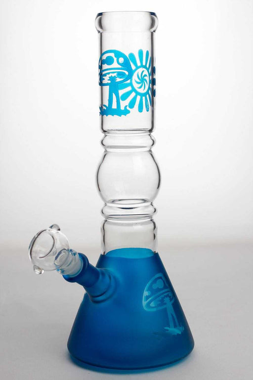 12" color coated glass water bong-Blue - One Wholesale