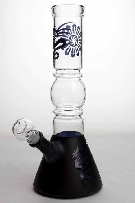 12" color coated glass water bong-Black - One Wholesale