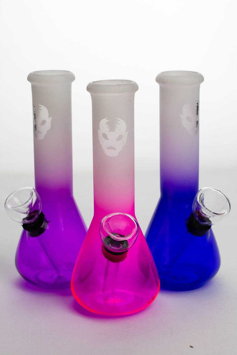 6" two tone color glass water bong-3816 - One Wholesale