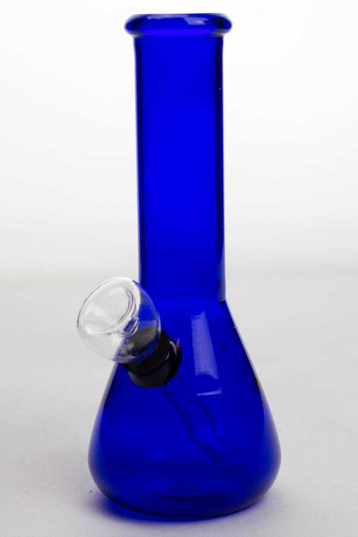 6" blue glass small water bong- - One Wholesale