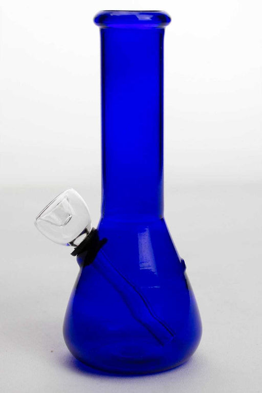 6" blue glass small water bong- - One Wholesale