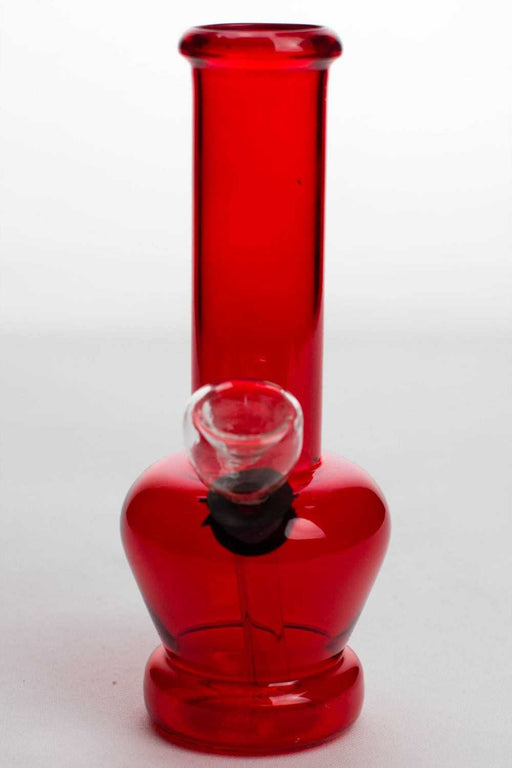 6" red glass small water bong- - One Wholesale